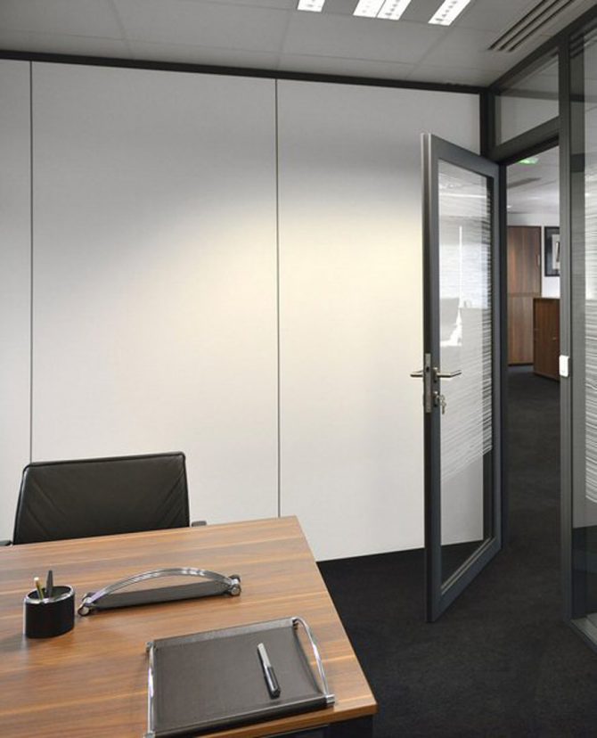 Cloison modulaire module plein blanc a joint creux